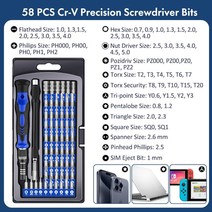 XOOL 62 in 1 Feinmechaniker Schraubendreher Set für Computer