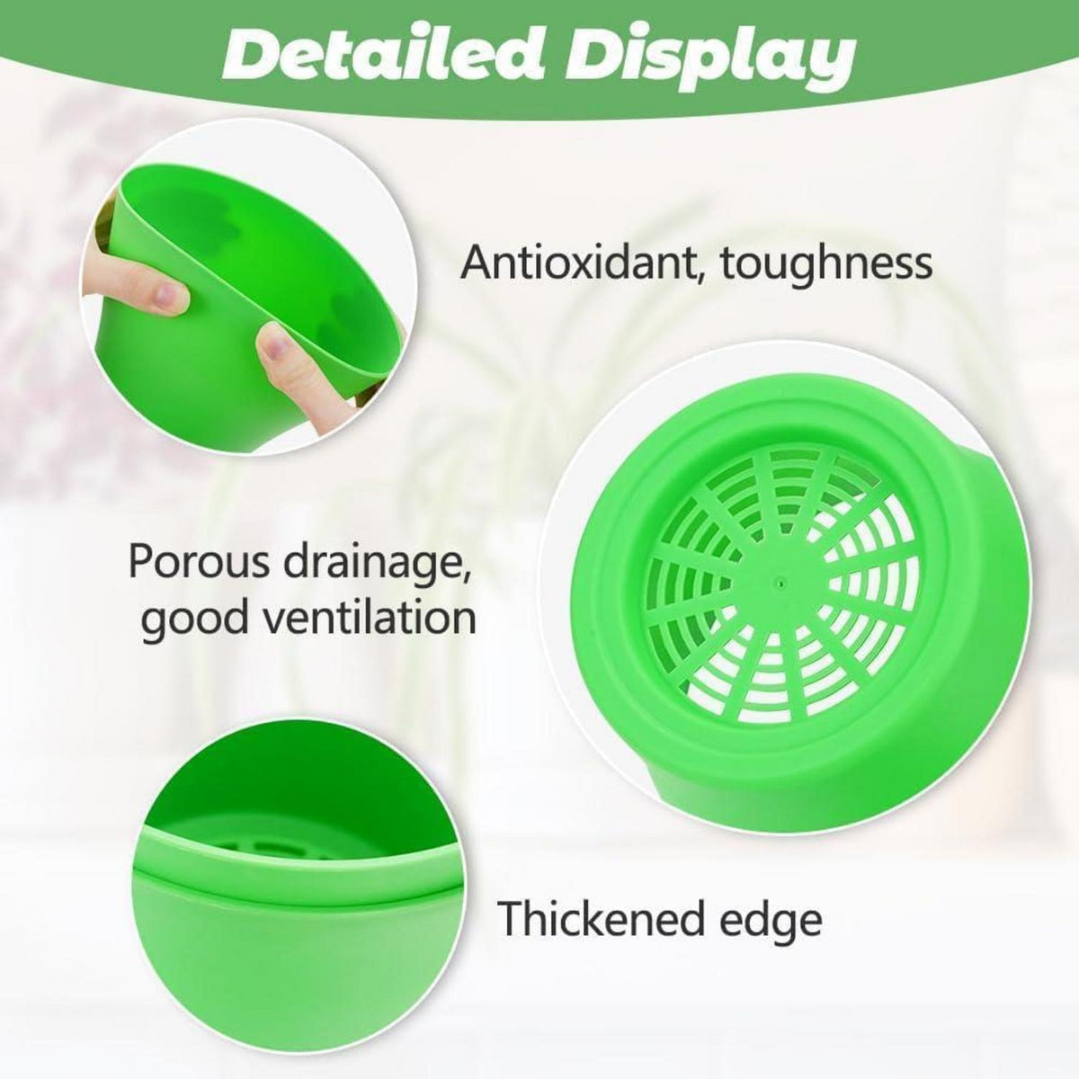 8 Bunte Kunststoff Blumentöpfe mit Schale – 14cm