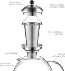 Glastal Teekanne 2000ml Silber 18/8 Edelstahl