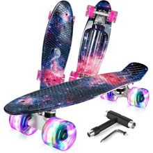 BELEEV 22 Zoll Mini Cruiser Skateboard LED Leuchtrollen