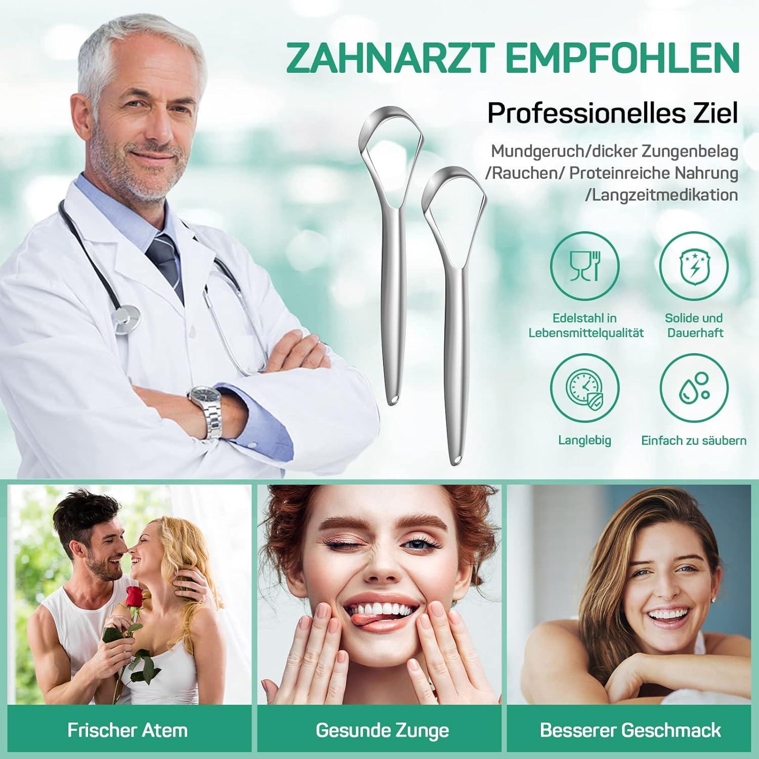 Zungenreiniger aus Edelstahl für frischen Atem – Mundhygiene (2