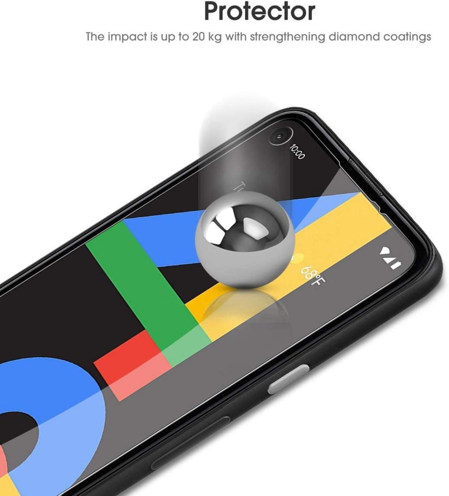 Displayschutzfolie für Google Pixel 4a 4er Pack Installation Set