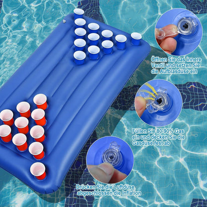 Aufblasbare Pool Beer Pong Luftmatratze 155x76x13cm mit