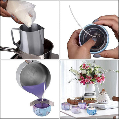 Kerzen Selber Machen Set 6 ätherische Öle 4x120g Bienenwachs