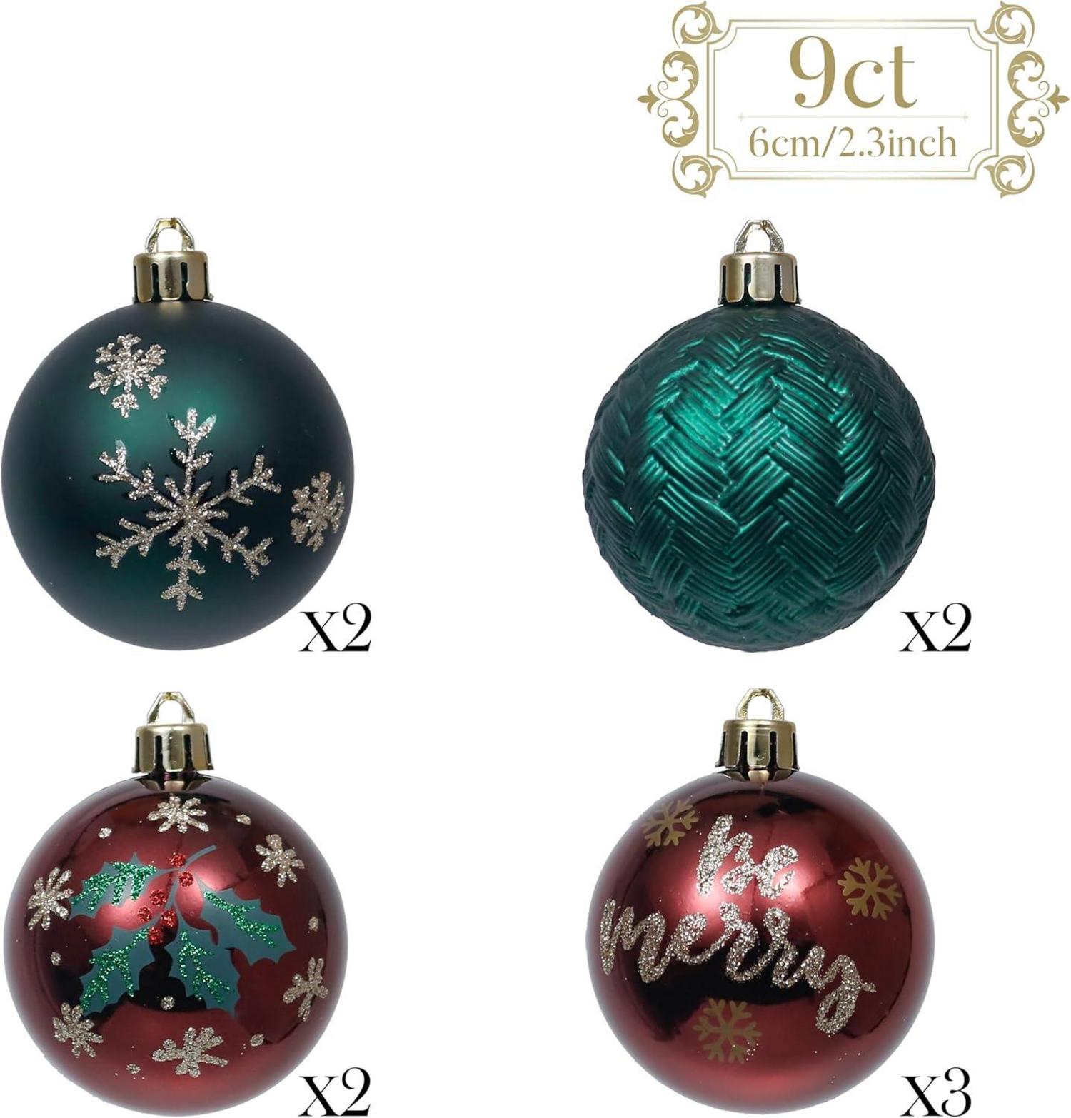 Weihnachtskugeln Kunststoff Christbaumkugeln Weihnachtsdeko 9 Stücke