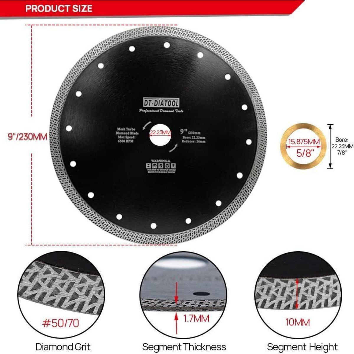 Diamant Trennscheiben 230mm Mesh Turbo für Fliesen & Stein