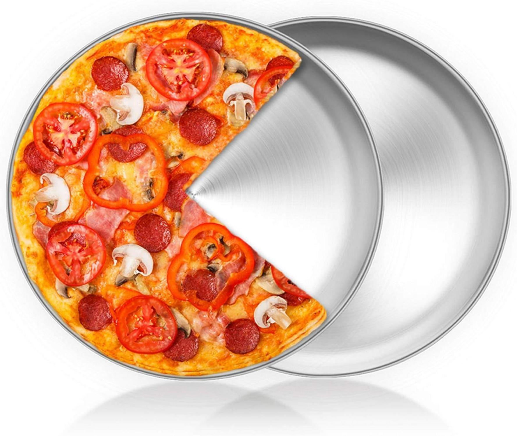 Pizzablech Edelstahl Rund 30cm Backblech 2 Stück Backofenfest