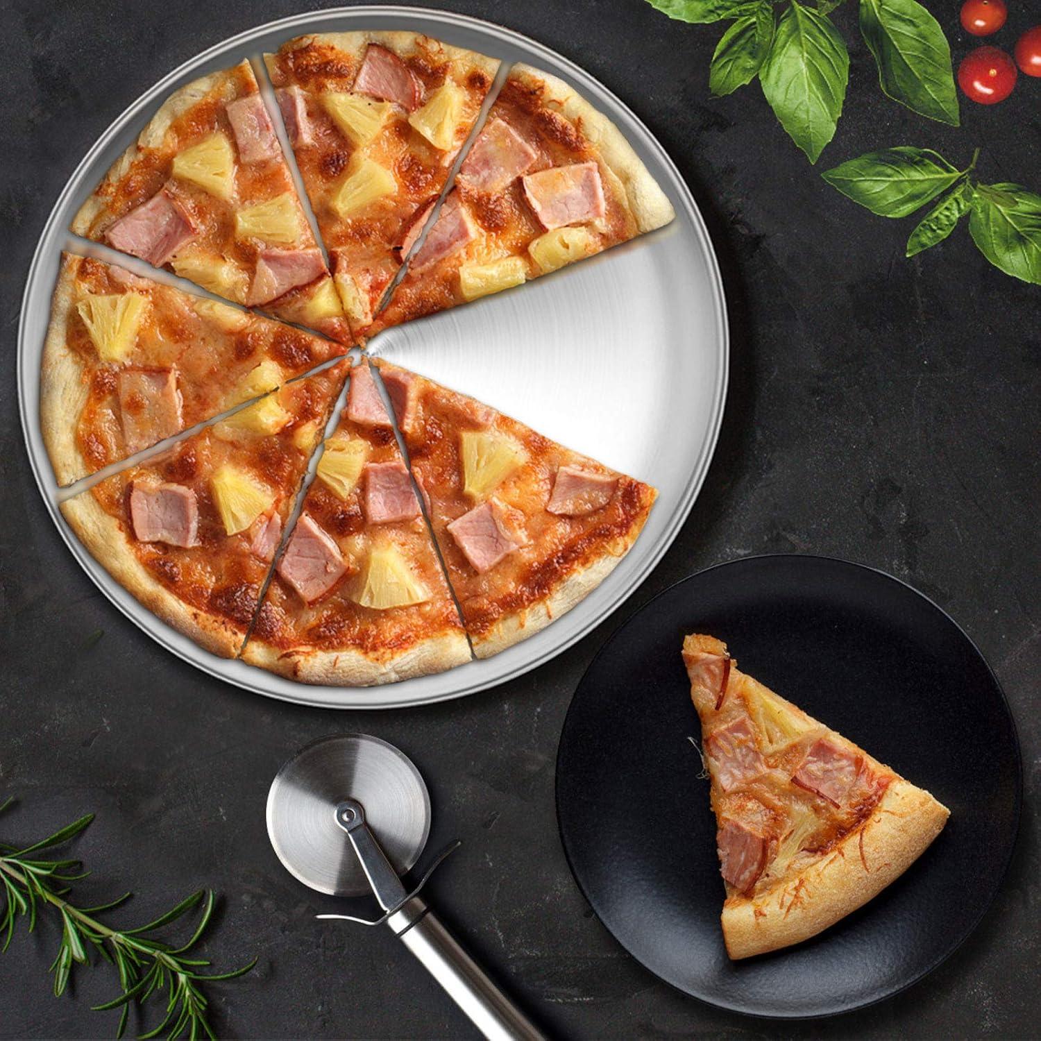 HaWare 2 Stück Pizzablech Edelstahl Rund 30cm für Backofen - Spülmaschinenfest & Gesund