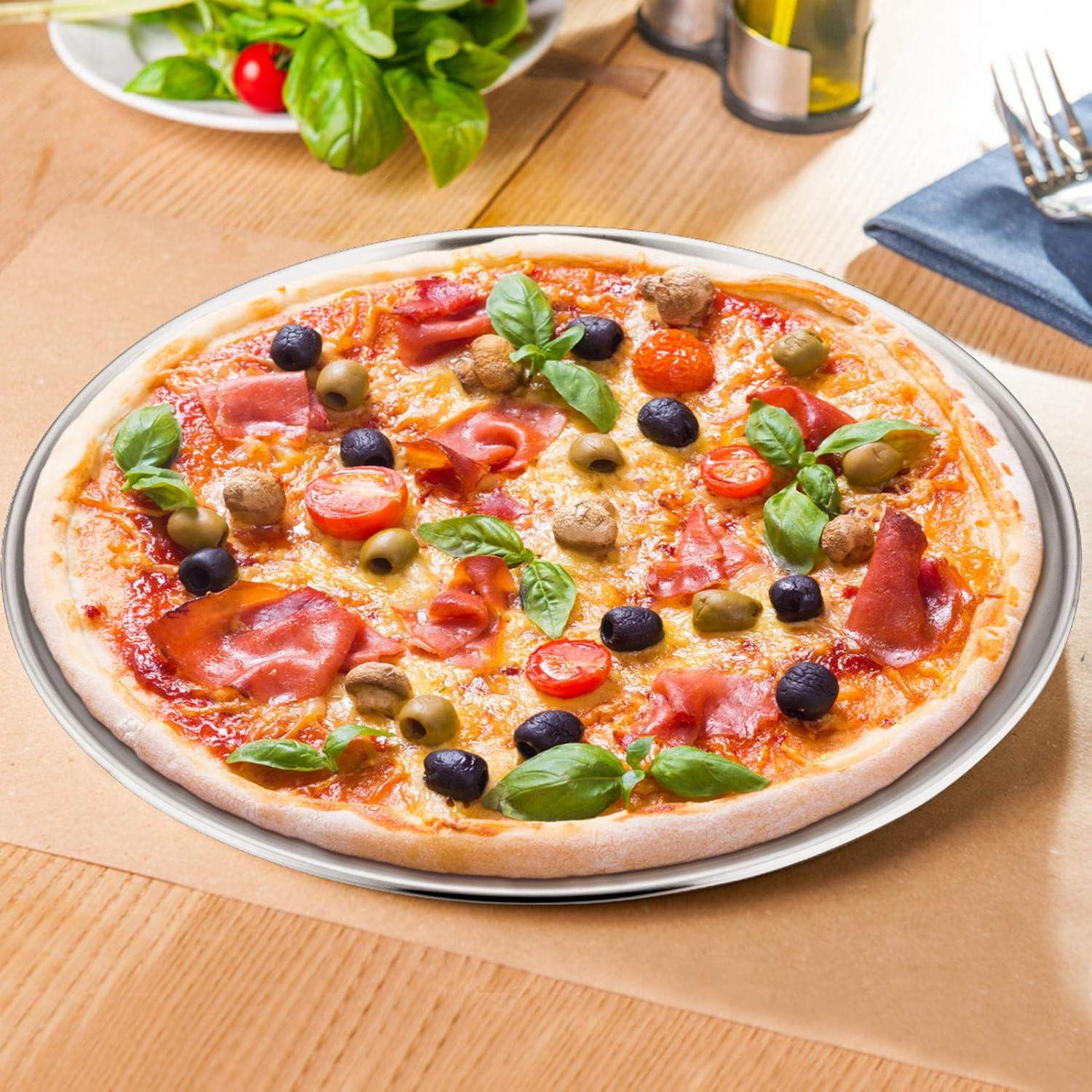 Pizzablech 30cm Edelstahl Backblech Pizzaform 2 Stück - Spülmaschinenfest