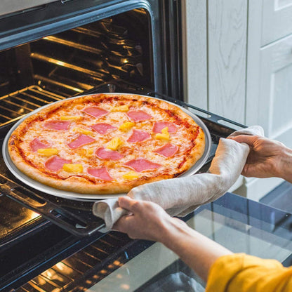 Pizzablech 30cm Edelstahl Backblech Pizzaform 2 Stück - Spülmaschinenfest