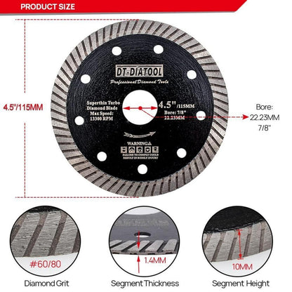 Diamant Trennscheiben 10er Set 115mm Super Dünn für Fliesen & Granit