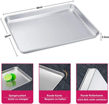 Edelstahl Backblech 40x30x2,5cm Rechteckiges Ofenblech