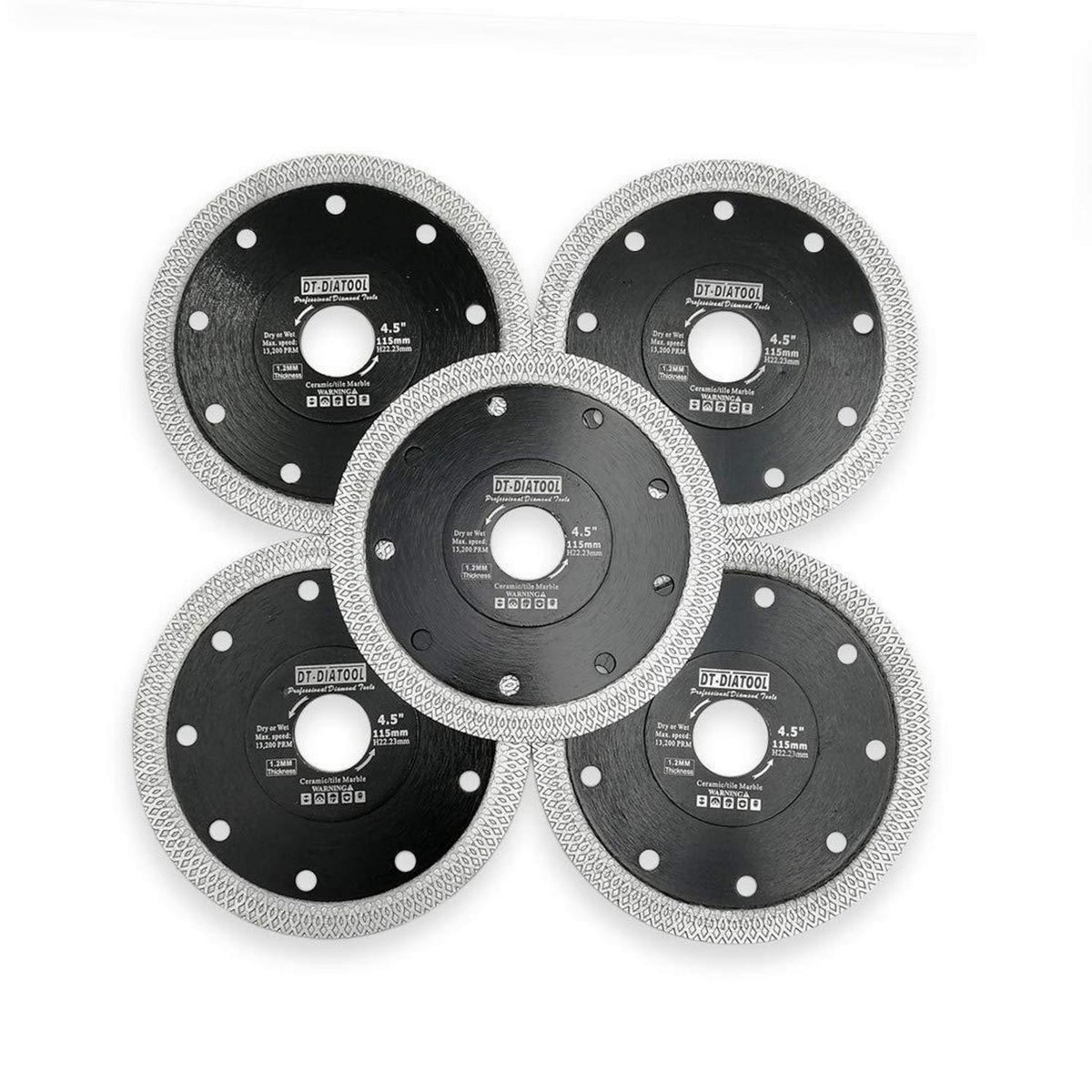 Diamant Trennscheibe 5er Set 115mm X Mesh Turbo für Fliesen & Stein