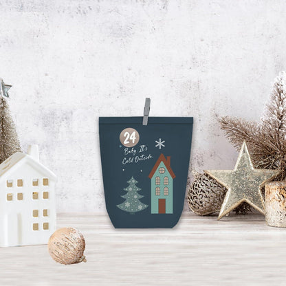 Adventskalender 24 Weihnachts Papiertüten zum Selbst Basteln Blau Bunt