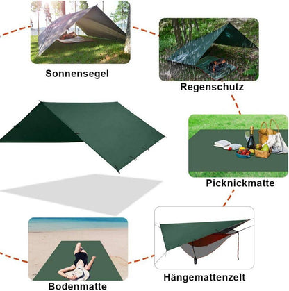 Zeltplane Tarp Regenschutz Sonnensegel Camping Wasserdicht Anti-UV