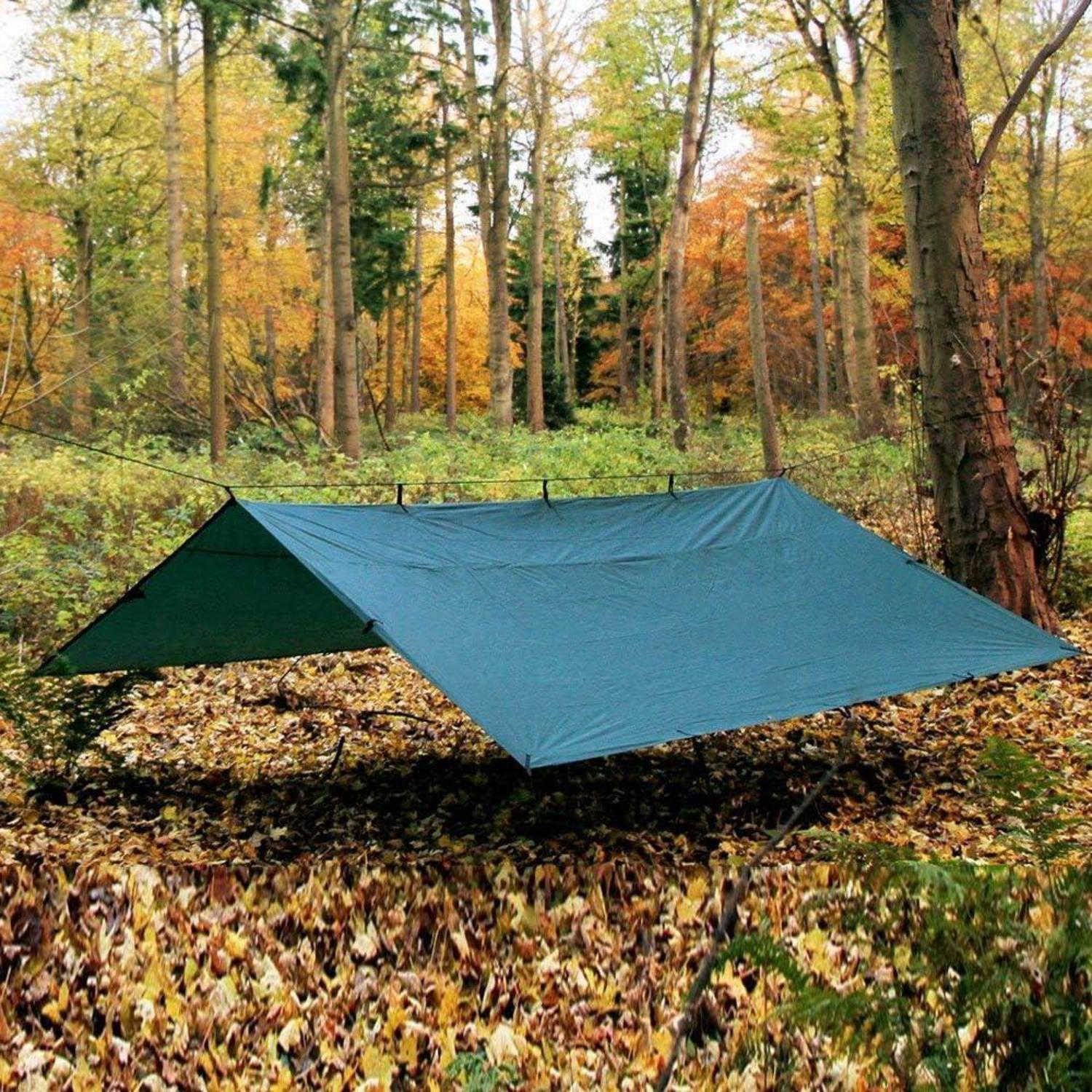 Zeltplane Tarp Hängematte Sonnensegel Camping UV Stabil Grün 3X4.5M