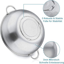 HaWare Edelstahl Küchensieb mit Griff Ø28cm | Großes