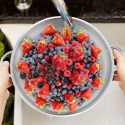 HaWare Edelstahl Küchensieb mit Griff Ø28cm | Großes