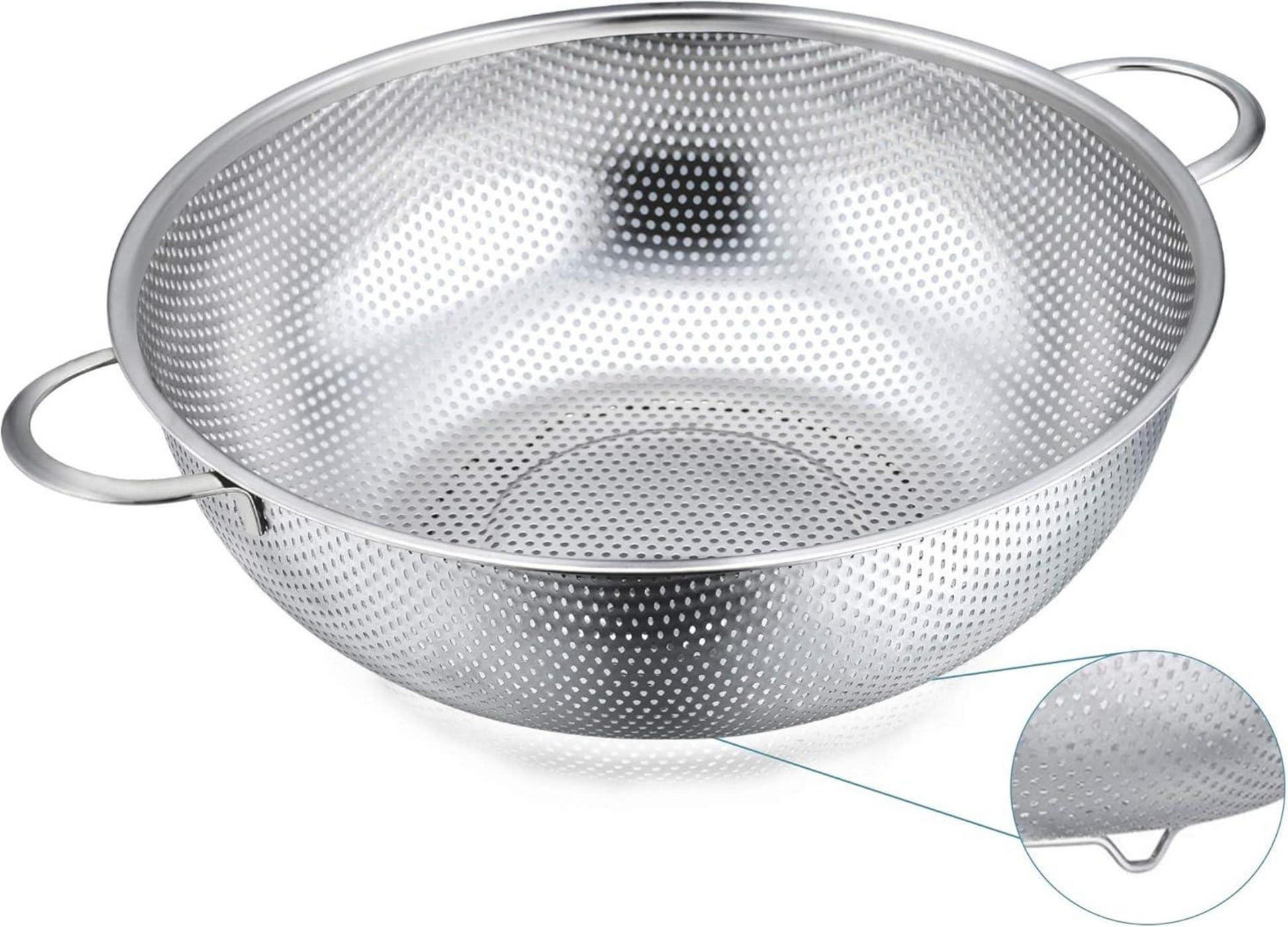 Edelstahl Küchensieb Nudelsieb mit Griff Ø28cm Mikroperforiertes