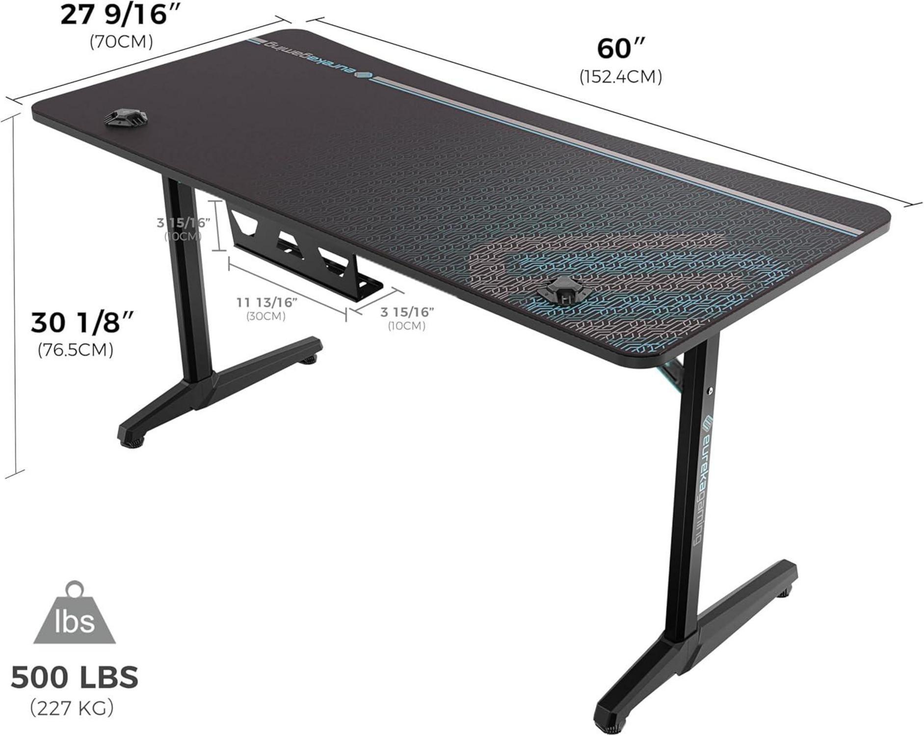 Gaming Tisch mit Zubehör, ergonomisch, groß, stabil