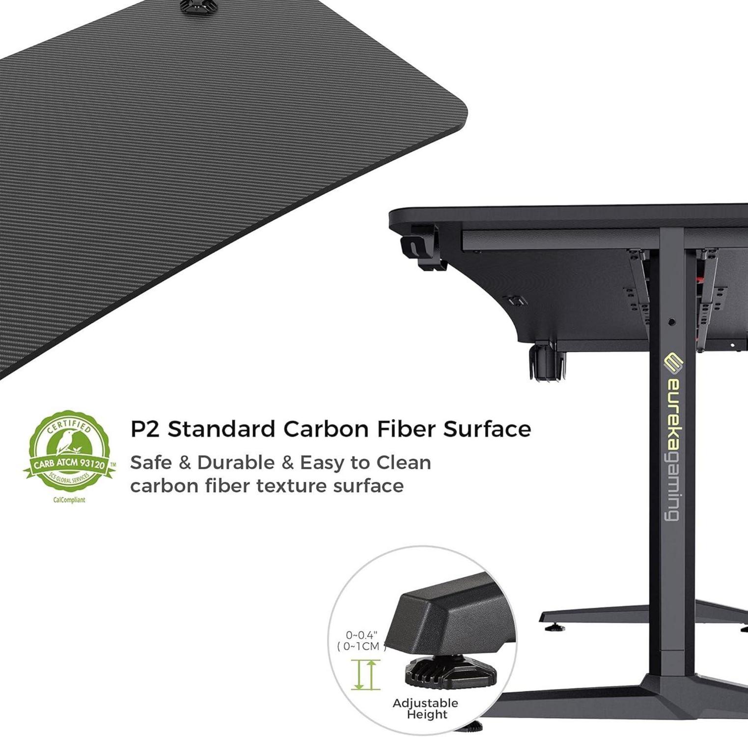 Gaming Tisch 152×70cm PC Schreibtisch mit Zubehör Ergonomischer Gamer Office