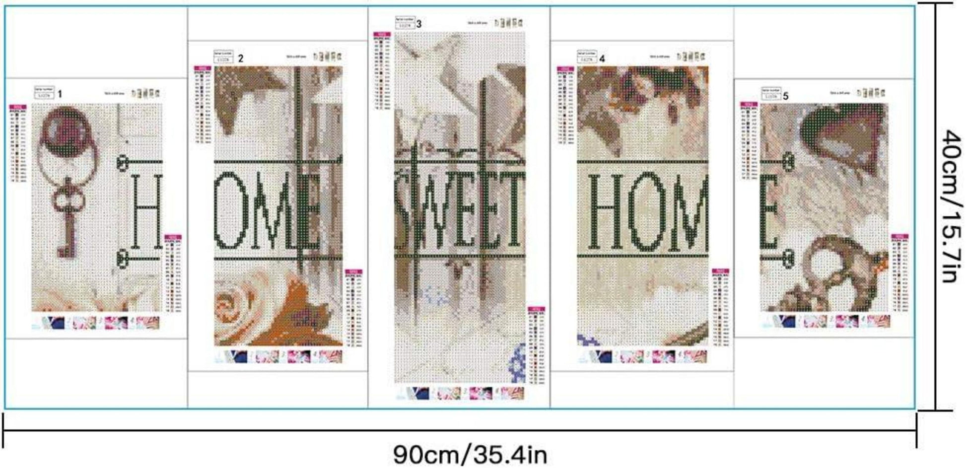 5D DIY Diamond Painting 5-teiliges Set - Haus Dekoration