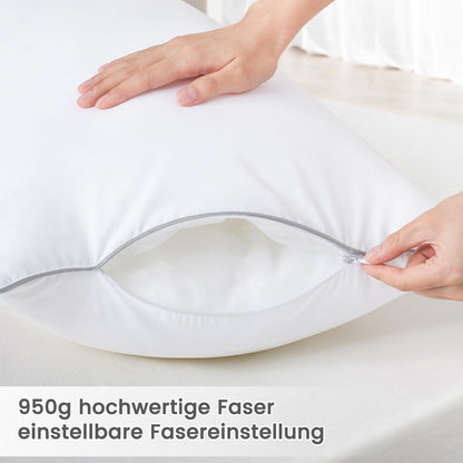 Hochwertiges 2er Set 40x80 Kopfkissen mit Mikrofaserfüllung