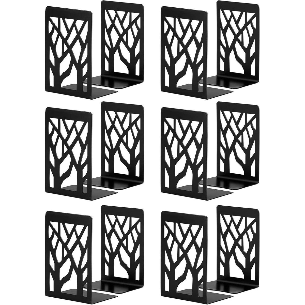 Metall Buchstützen Set (6er Pack) Schwarz – Robust & Rutschfest