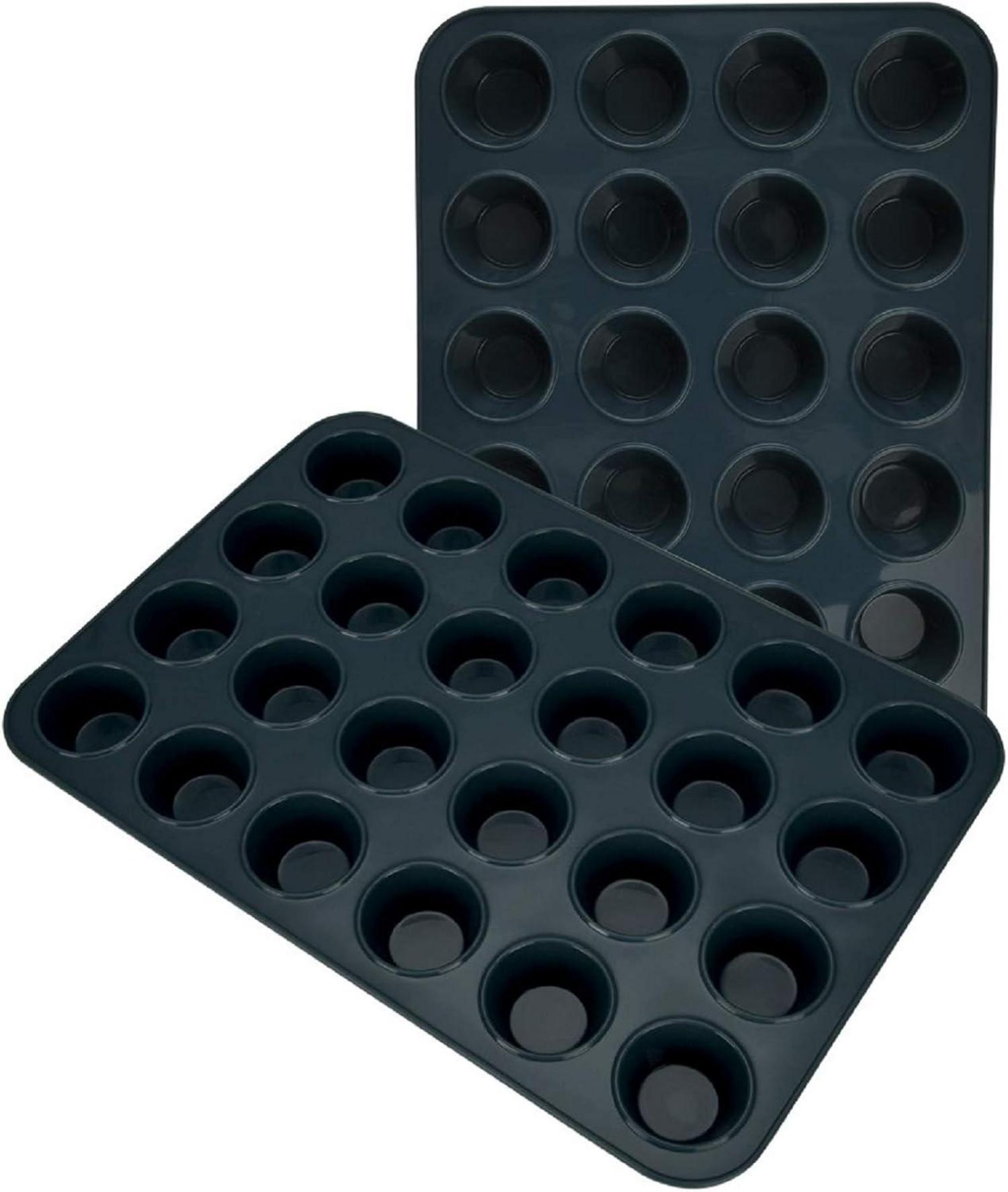 Mini Muffinform aus Silikon für 24 Muffins, Antihaft Backblech