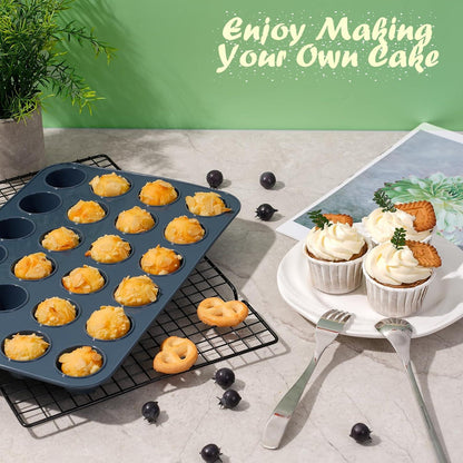 Mini Muffinform aus Silikon für 24 Muffins, Antihaft Backblech