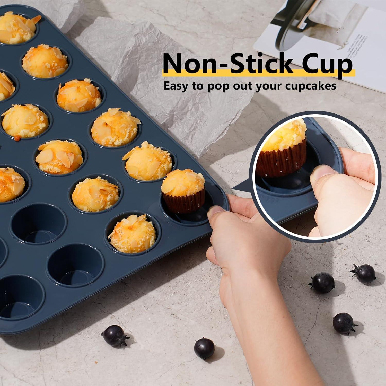 Silikon Muffinform für 24 Mini Muffins Backblech Cupcakes Brownies