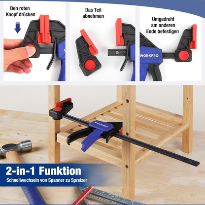 WORKPRO Einhandzwingen Set 305mm Spannweite 2 Stück