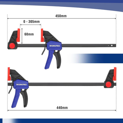 Einhandzwingen Set Spannweite 305mm Dehnbereich 440mm 2 Stück
