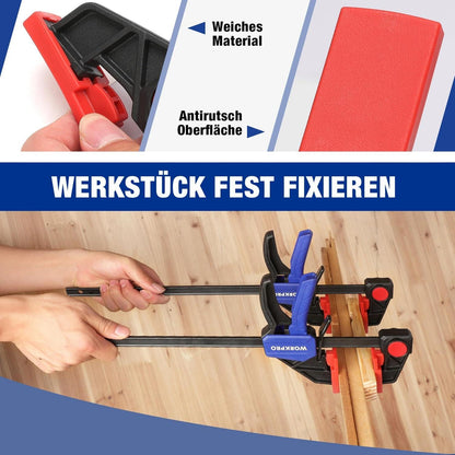 WORKPRO Einhandzwingen Set 2 Stück Spannweite 305mm 68kg fixieren