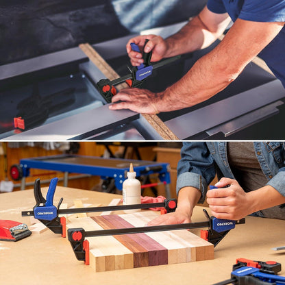 WORKPRO Einhandzwingen Set 2 in 1 Spannweite 150mm Blau