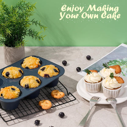 Große Silikon Muffinform Antihaft Backblech Cupcakes Brownies Kuchen