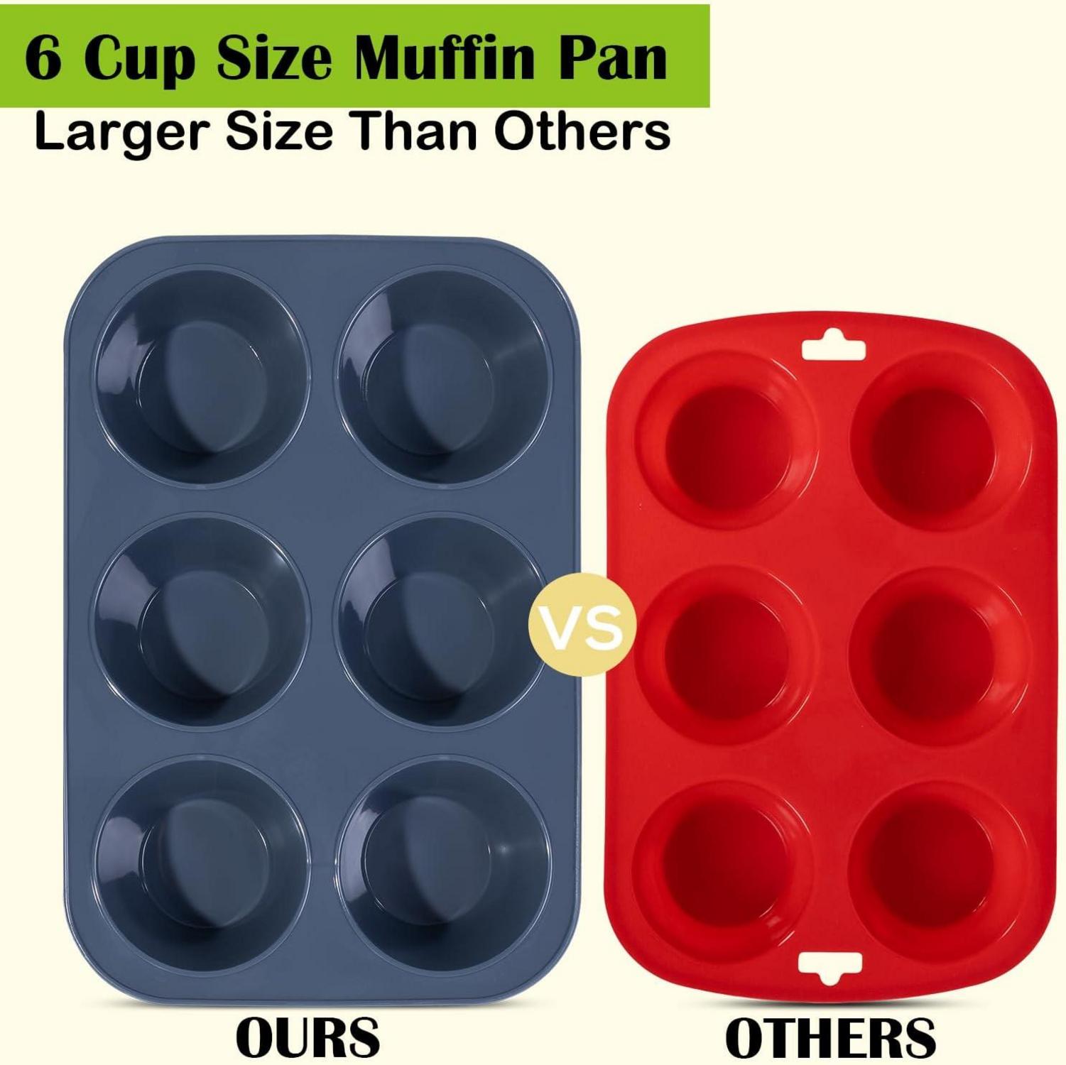 Große Silikon Muffinform für 6 Muffins Antihaft Backblech 27,8 x 19 x 5 cm