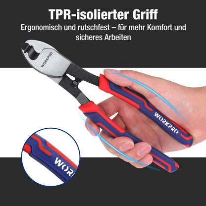 WORKPRO Kabelschere 210mm für Aluminium und Kupfer Kabel