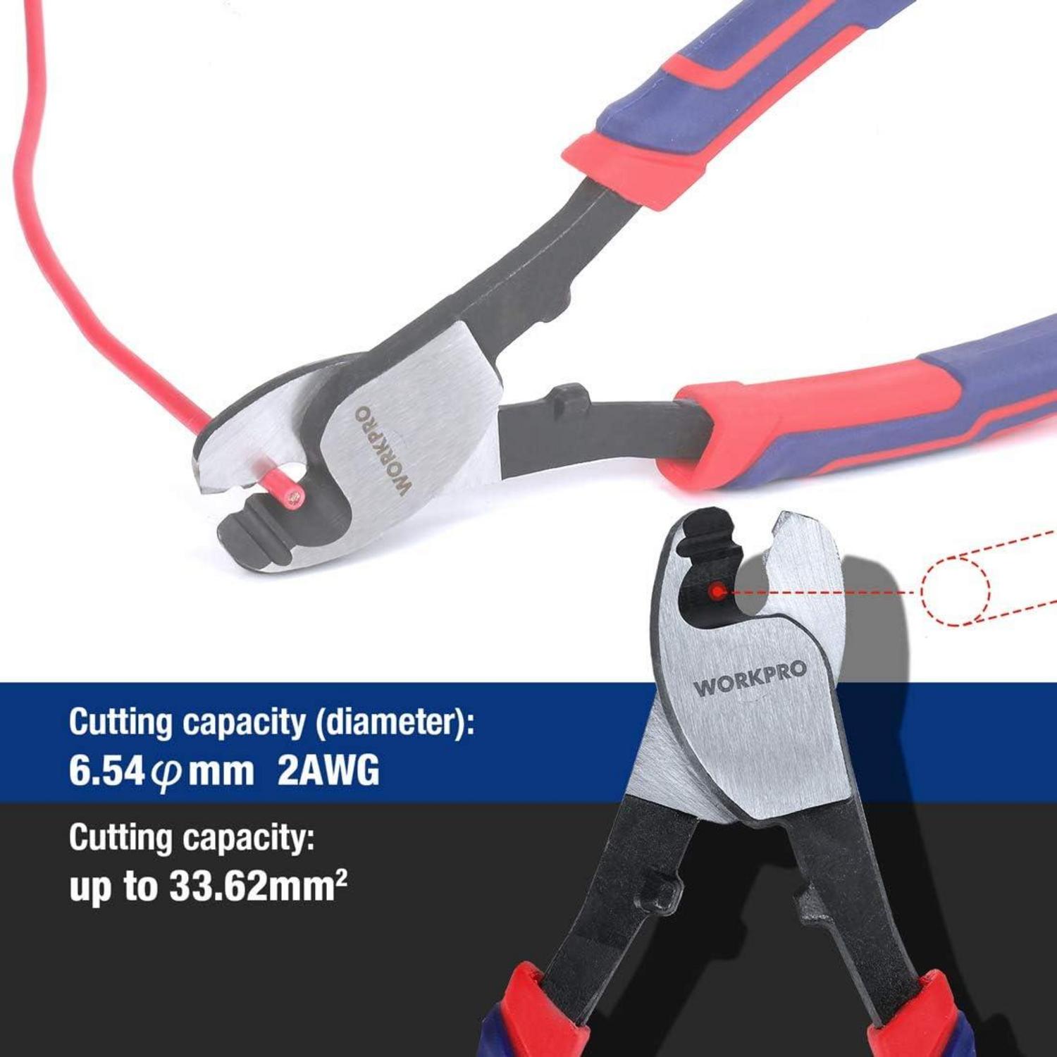 WORKPRO Kabelschneider 210mm für Aluminium und Kupfer Schnitt
