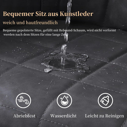 Esszimmerstühle Set Dunkelgrau 4er Set in Lederoptik