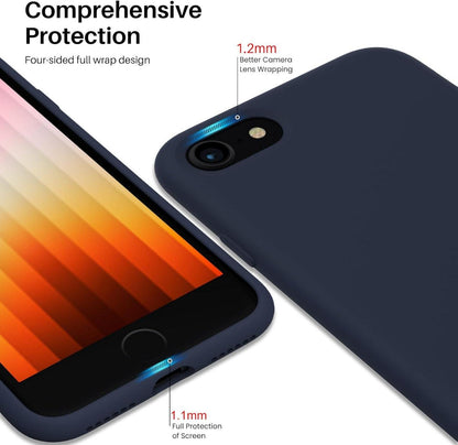iPhone SE 3 Silikon Case 2022 Ultra Dünn Voller Schutz Mitternachtsblau