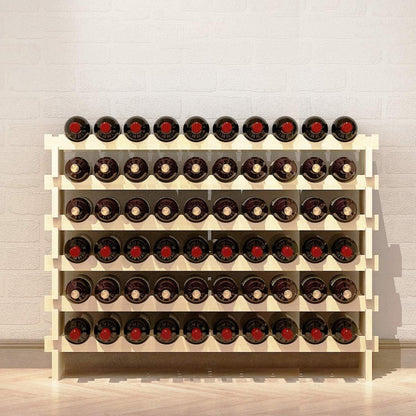 Weinregal Flaschenständer Holzregal 6 Ebenen 60 Flaschen