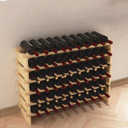 Weinregal Flaschenständer Holzregal 6 Ebenen 60 Flaschen