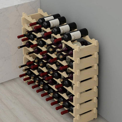 Weinregal Flaschenständer 60 Flaschen Holzregal Ebenen 110x30x80.5 cm