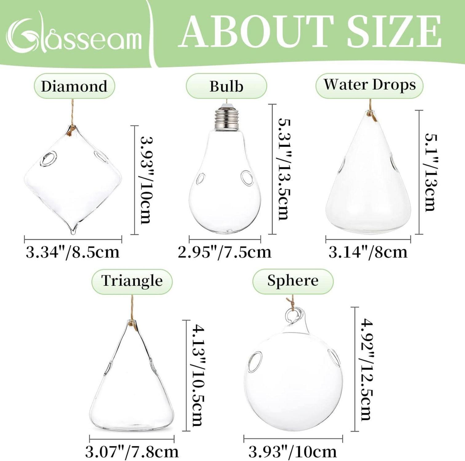 Hängende Glas Pflanzgefäße Wasserpflanzen Terrarium Kerzenhalter 5