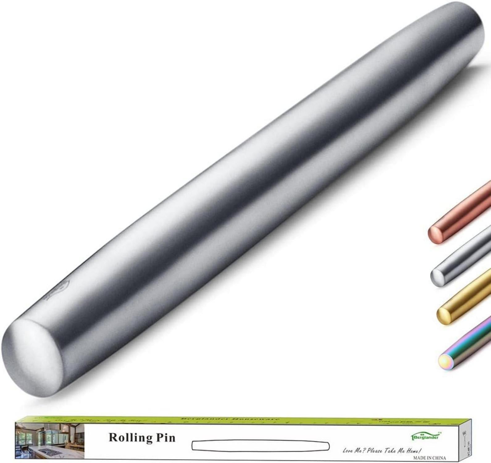 Teigroller 42cm Edelstahl Nudelholz Matt Finish Backen Pizza Kuchen