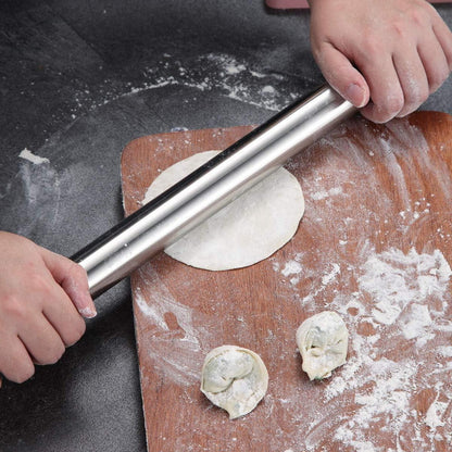 Teigroller 42cm Edelstahl Nudelholz Matt Finish Backen Kuchen Pizza