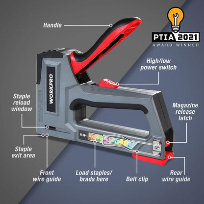 WORKPRO Profi Handtacker Set inkl. 4000 Klammern - 6-in-1