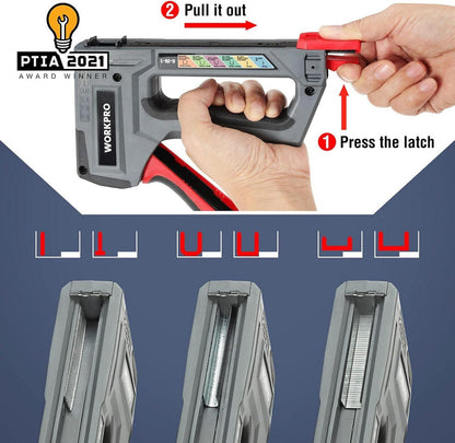 Profi Handtacker Set Heavy Duty 6 in 1 Werkzeugtacker 4000 Klammern