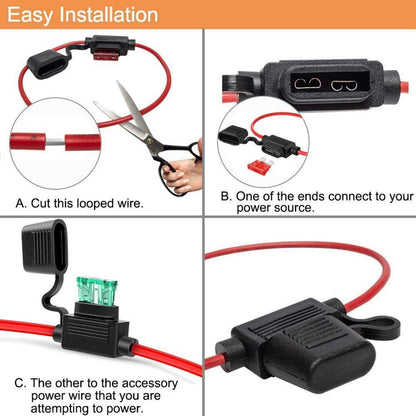 Sicherungshalter für Kfz mit Wasserdichter Kappe +100